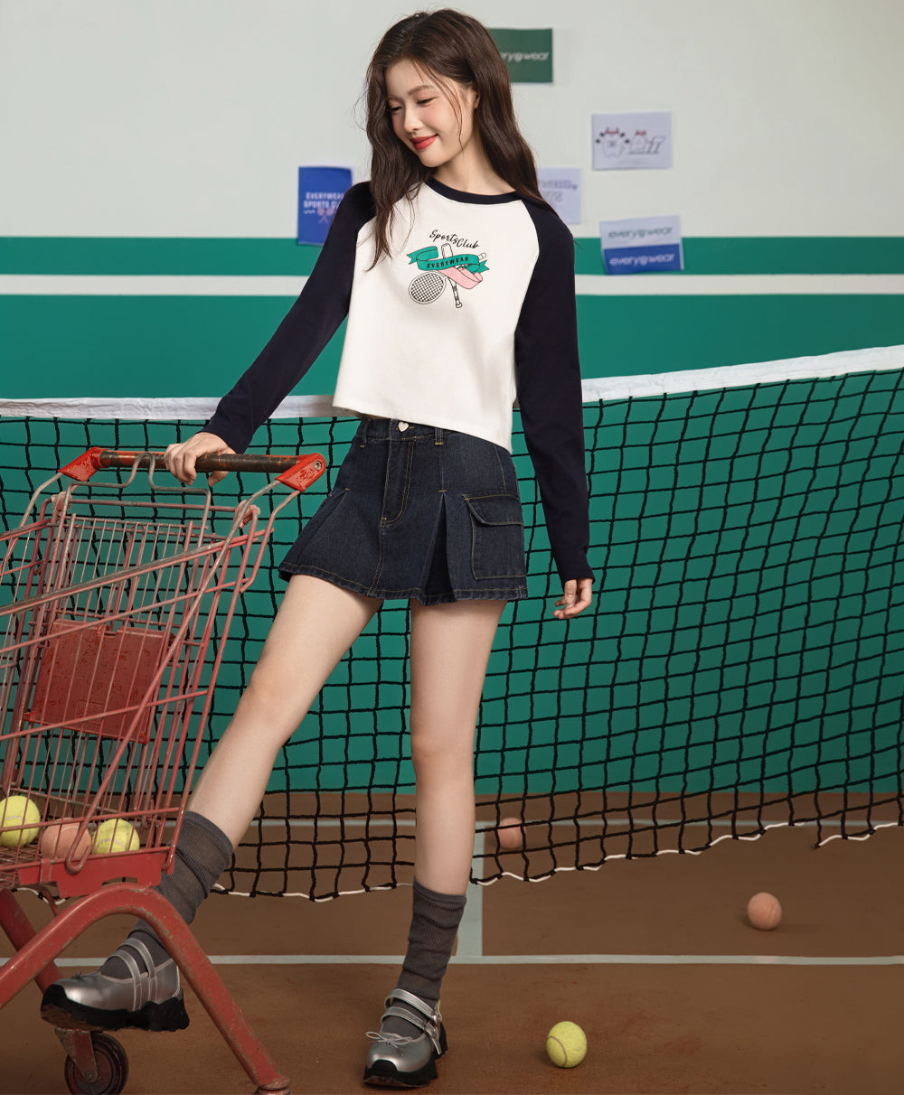 Go For It! Raglan Long Sleeves Baby Tee