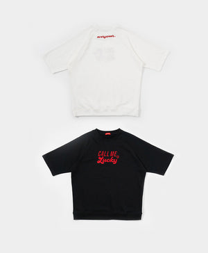 Call Me Lucky Unisex Raglan Sleeves Oversized Tee