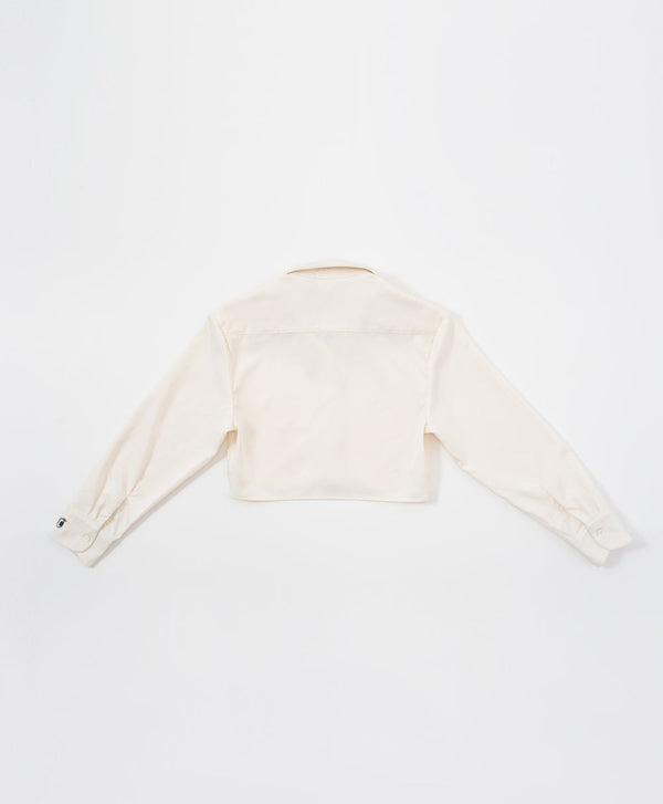 Peekaboo Convertible Collar Crop Shirt
