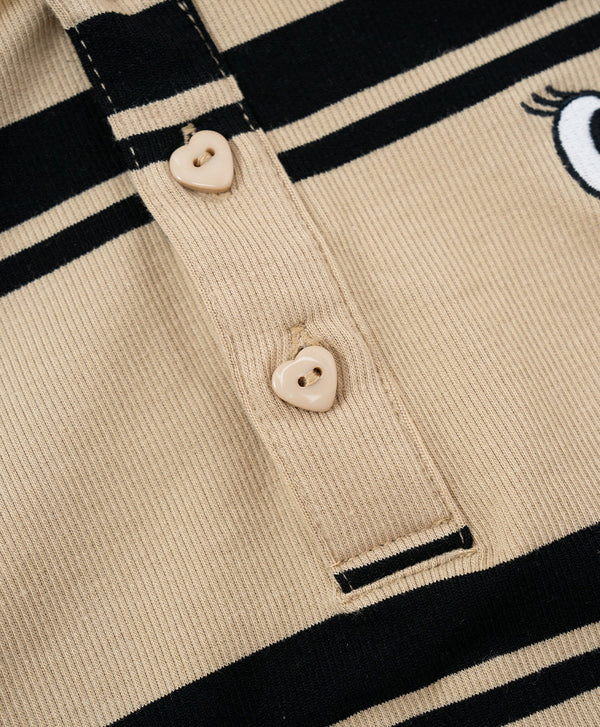 Peekaboo Striped Polo Shirt