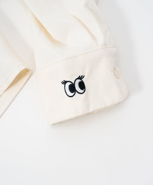 Peekaboo Convertible Collar Crop Shirt