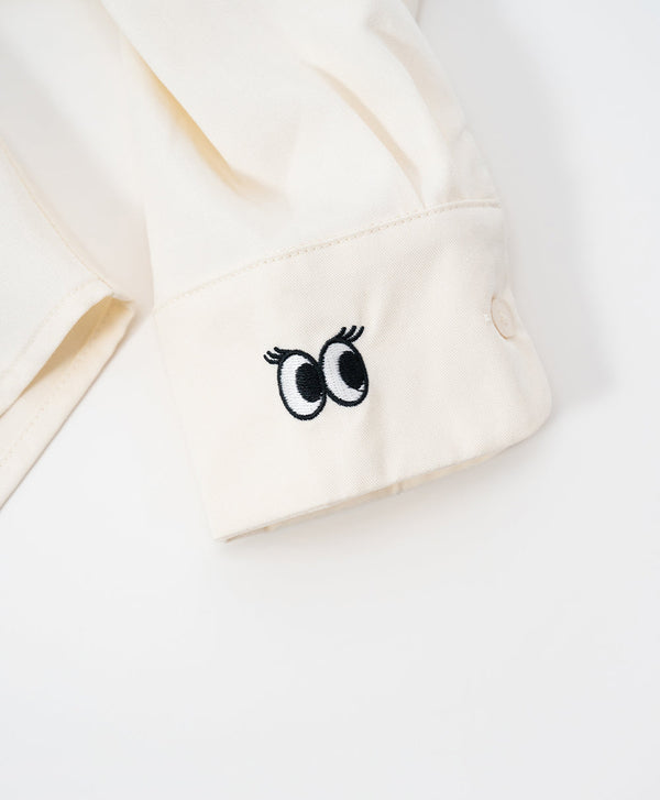 Peekaboo Convertible Collar Crop Shirt