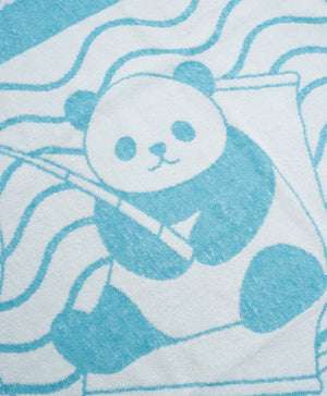 Fishing Panda Graphic Cotton Bath Towel (1pc)