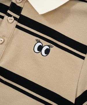 Peekaboo Striped Polo Shirt