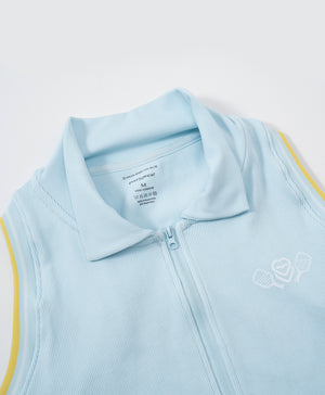 Pickle Me Zip-Up Sleeveless Polo Vest