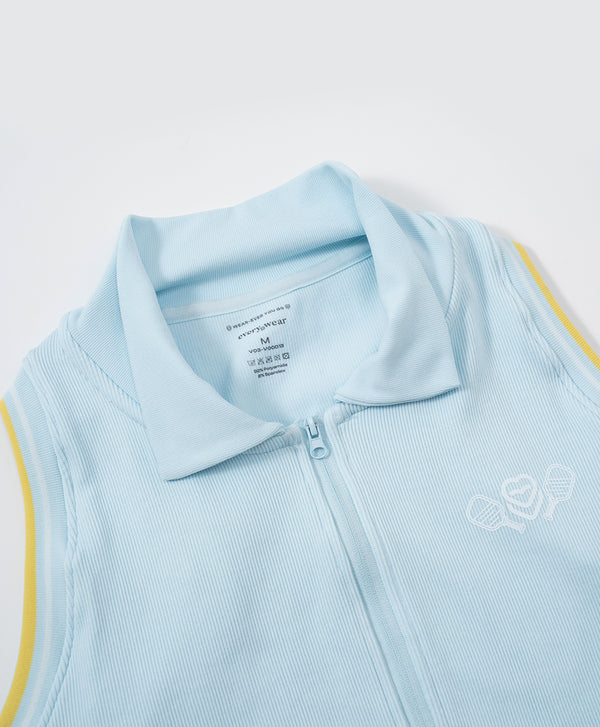 Pickle Me Zip-Up Sleeveless Polo Vest