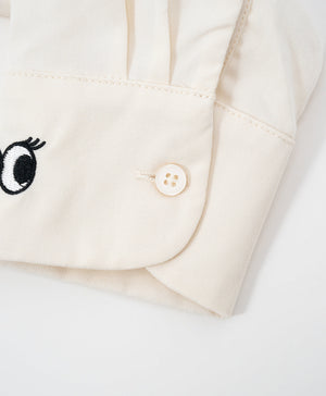 Peekaboo Convertible Collar Crop Shirt