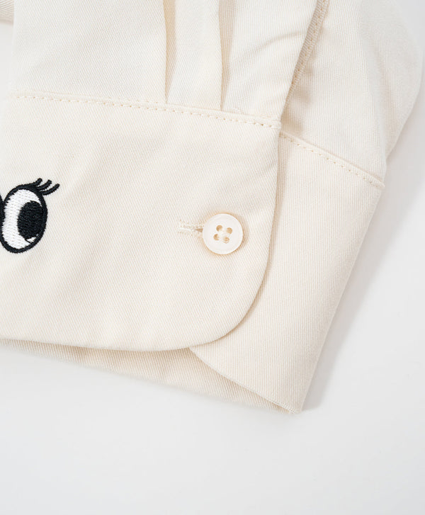 Peekaboo Convertible Collar Crop Shirt