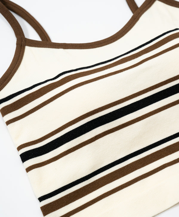 I am Padded! Contrast Stripes Padded Top