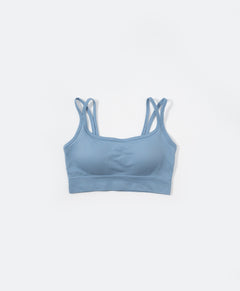 I am Padded! Double Strap Ribbed Denim Padded Top