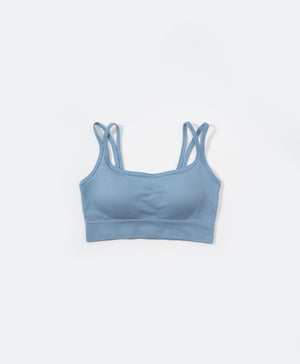 I am Padded! Double Strap Ribbed Denim Padded Top