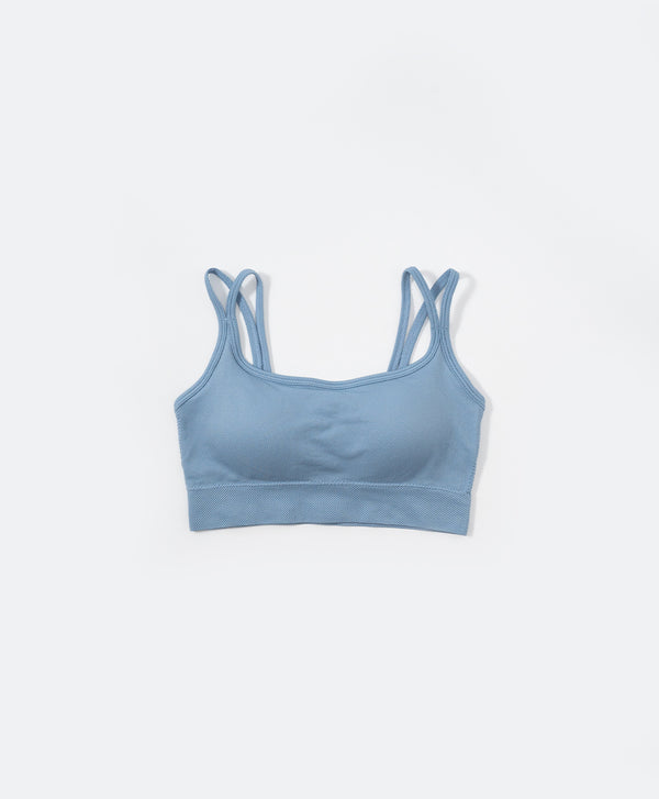 I am Padded! Double Strap Ribbed Denim Padded Top