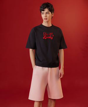 Call Me Lucky Unisex Raglan Sleeves Oversized Tee