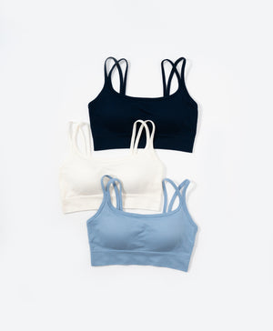 I am Padded! Double Strap Ribbed Denim Padded Top