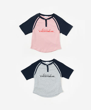 The Playmakers Crop Raglan Baby Tee