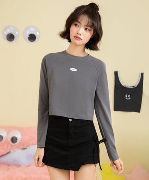 Peekaboo Long Sleeves Raglan Baby Tee