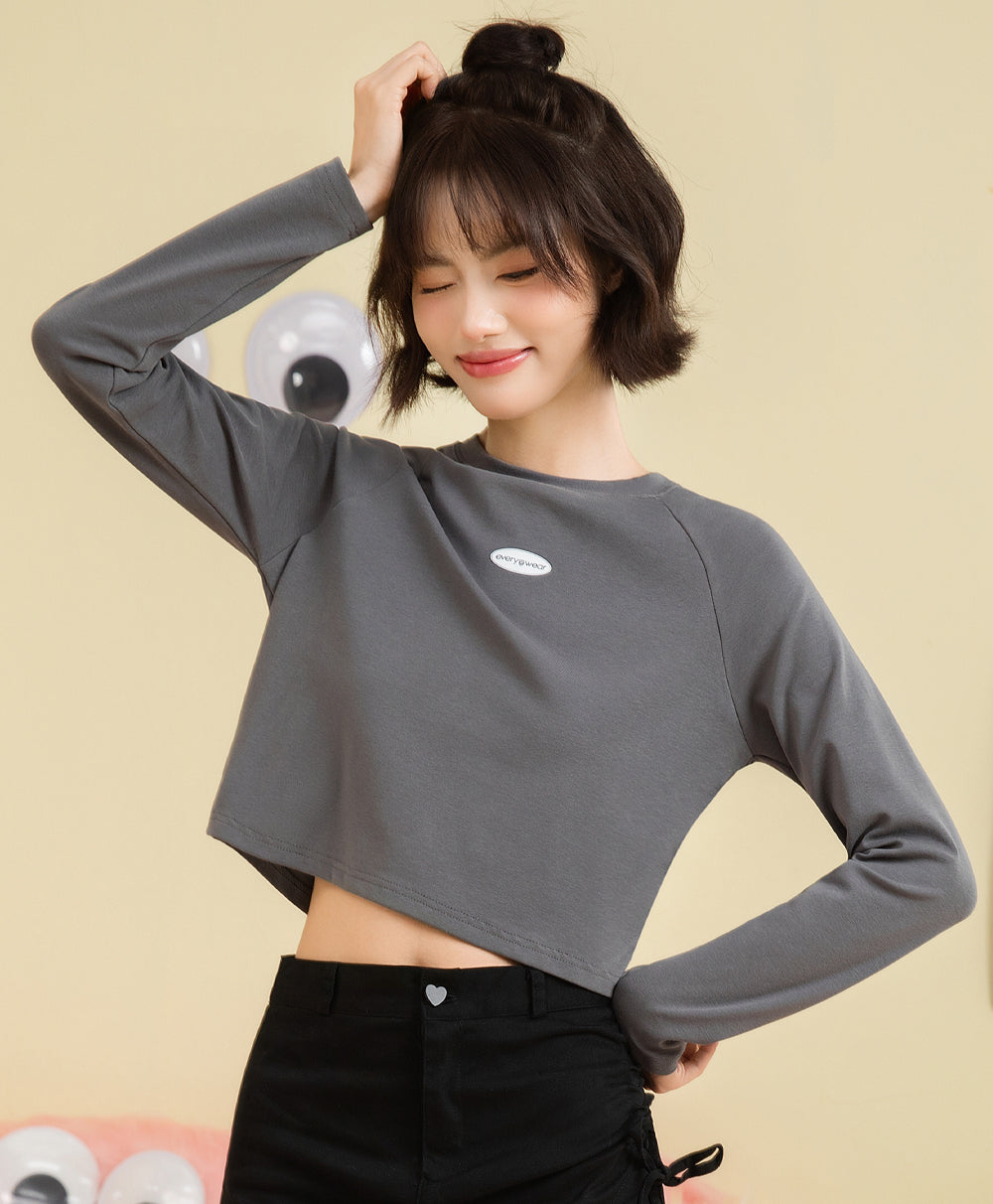 Peekaboo Long Sleeves Raglan Baby Tee