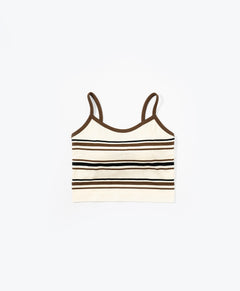 I am Padded! Contrast Stripes Padded Top