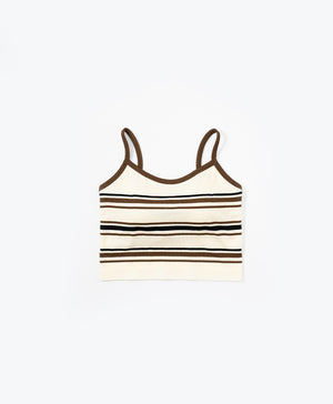I am Padded! Contrast Stripes Padded Top