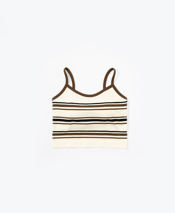 I am Padded! Contrast Stripes Padded Top