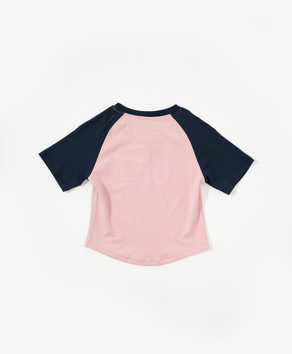 The Playmakers Crop Raglan Baby Tee