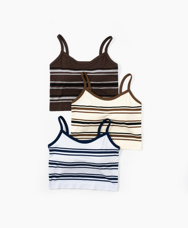 I am Padded! Contrast Stripes Padded Top