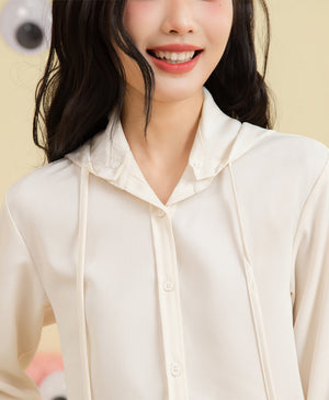 Peekaboo Convertible Collar Crop Shirt