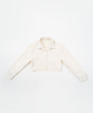 Peekaboo Convertible Collar Crop Shirt