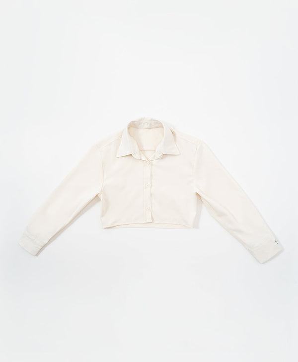 Peekaboo Convertible Collar Crop Shirt