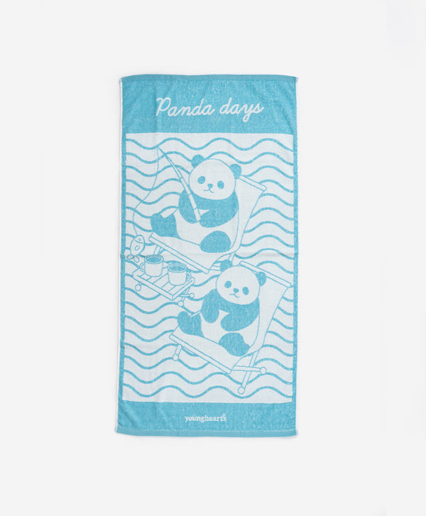 Fishing Panda Graphic Cotton Bath Towel (1pc)