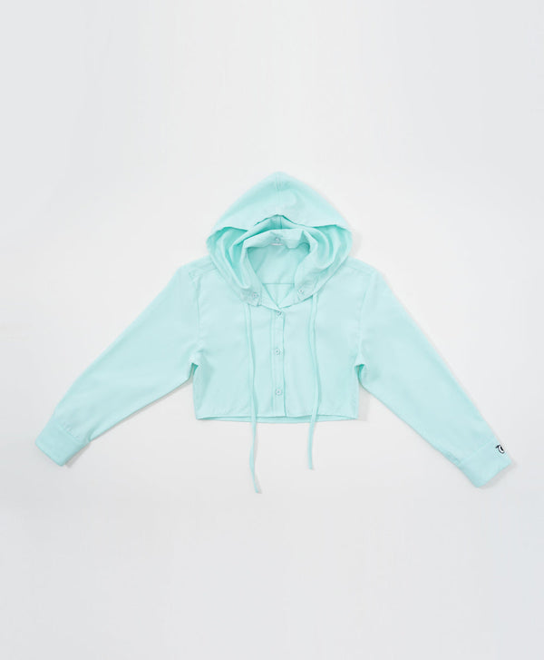 Peekaboo Convertible Collar Crop Shirt