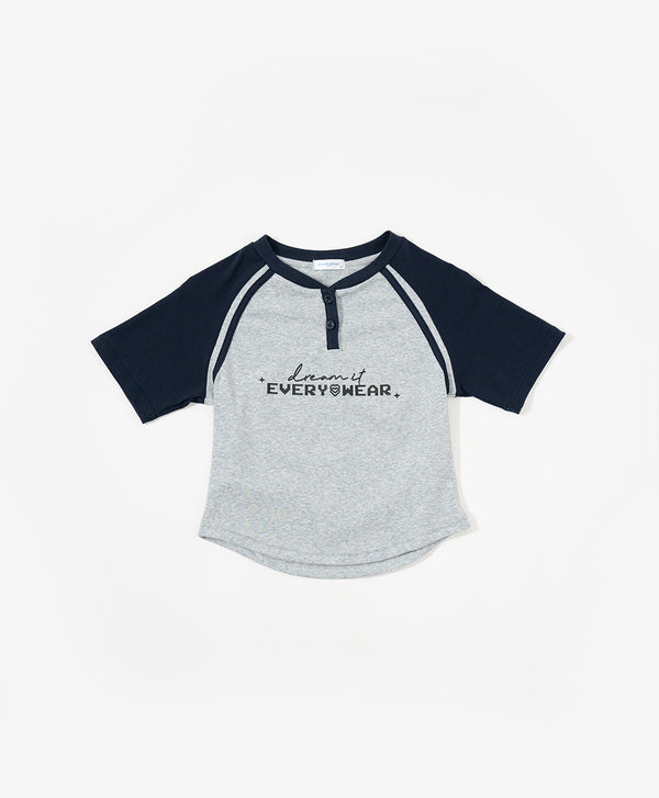 The Playmakers Crop Raglan Baby Tee