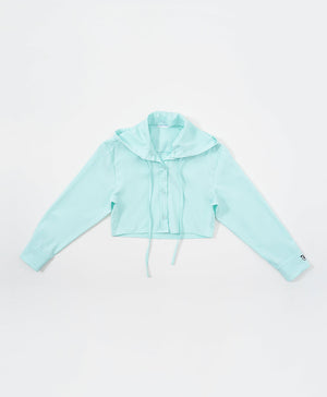 Peekaboo Convertible Collar Crop Shirt