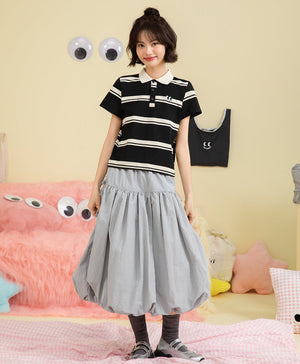 Peekaboo Bubble Maxi Skirt