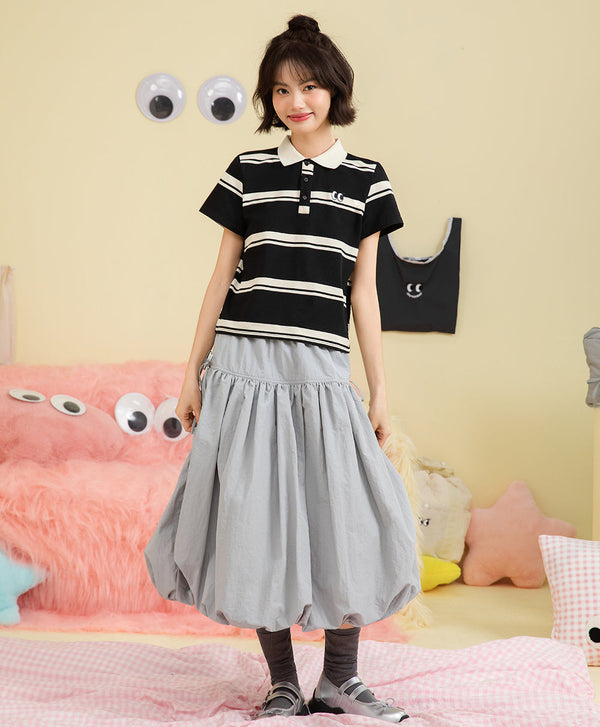 Peekaboo Bubble Maxi Skirt