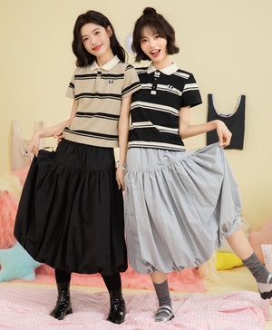 Peekaboo Bubble Maxi Skirt