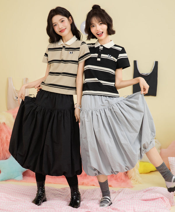 Peekaboo Bubble Maxi Skirt