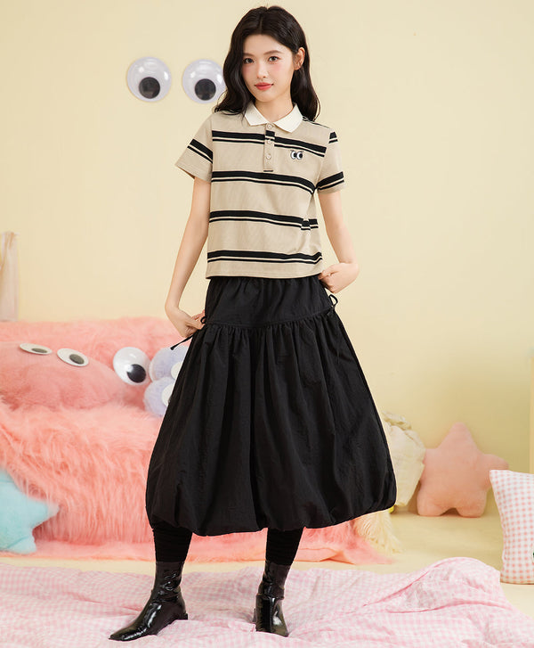 Peekaboo Bubble Maxi Skirt