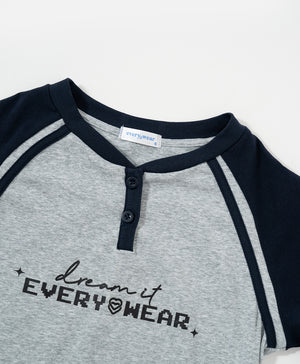 The Playmakers Crop Raglan Baby Tee