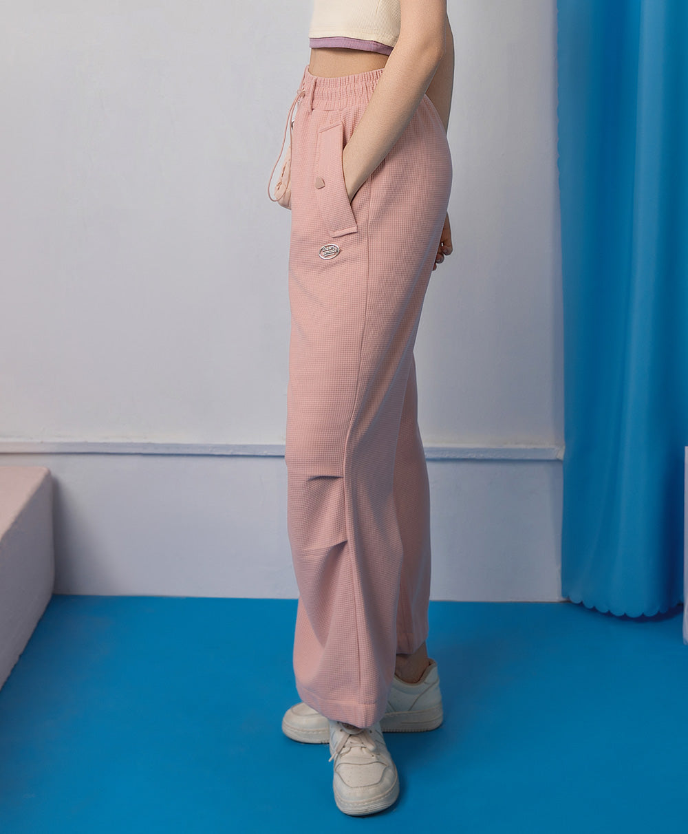 Dream Squad Waffle Long Pants with Drawstring