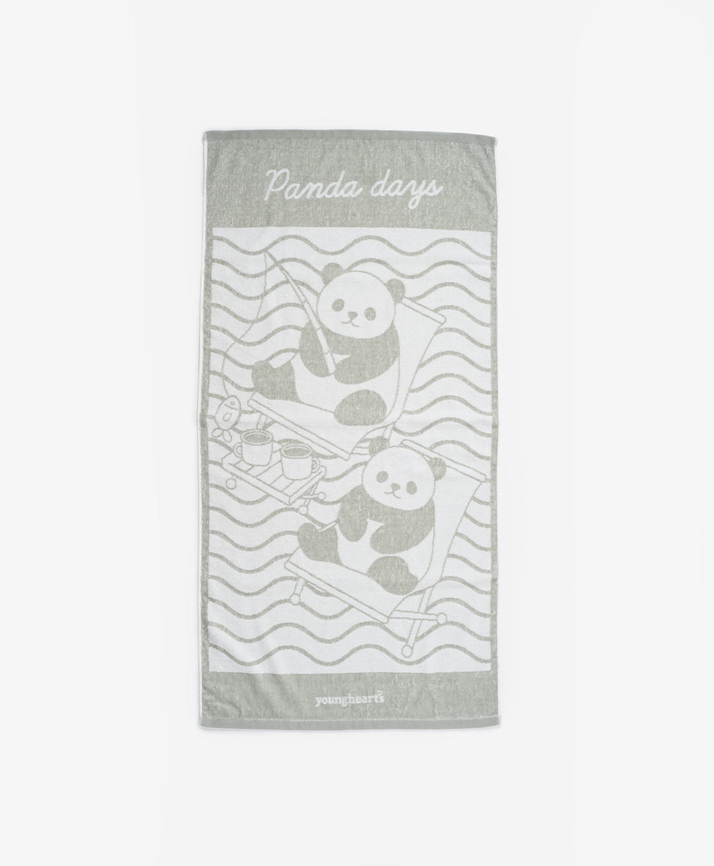 Fishing Panda Graphic Cotton Bath Towel (1pc)