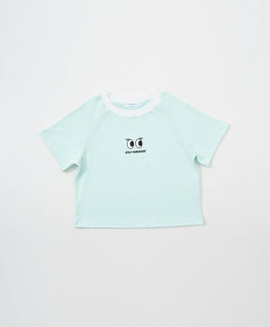 Peekaboo Relaxed Fit Raglan Crop Tee