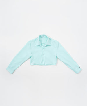 Peekaboo Convertible Collar Crop Shirt