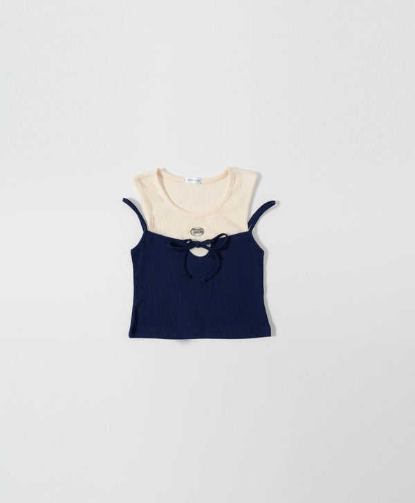 Dream Squad Fake 2-piece Sleeveless Top