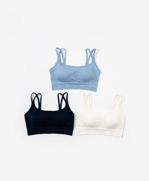 I am Padded! Double Strap Ribbed Denim Padded Top