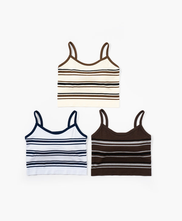 I am Padded! Contrast Stripes Padded Top
