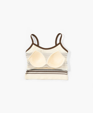 I am Padded! Contrast Stripes Padded Top