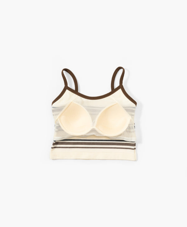 I am Padded! Contrast Stripes Padded Top