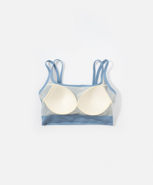 I am Padded! Double Strap Ribbed Denim Padded Top