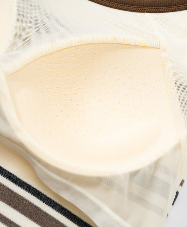 I am Padded! Contrast Stripes Padded Top